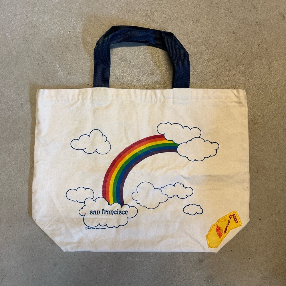 Vintage Rainbow Canvas Tote Bag